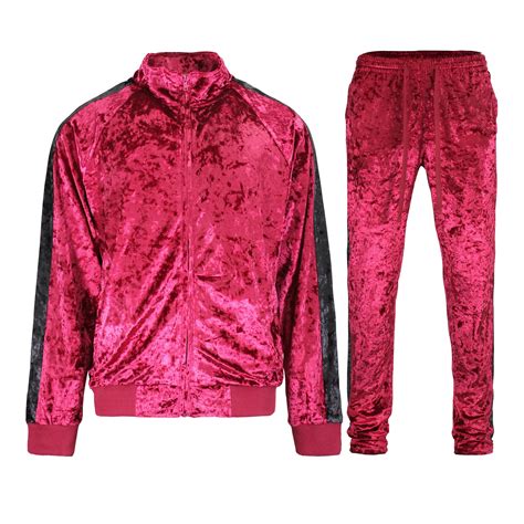 mens designer velour tracksuit